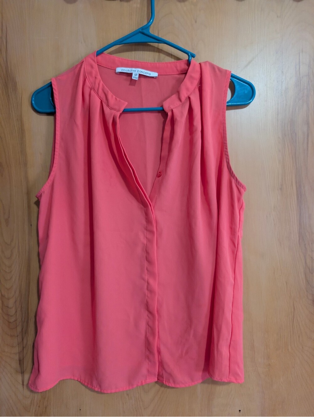 Collective Concepts Coral Sleeveless Polyester Blouse Size SP